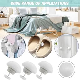 20 Stuks Witte Dekbedovertrekclips 3 × 2,5 cm Anti-slip Clips Met Knopen – Voor Dekbedovertrekken, Lakens, Gordijnen, enz. — thumbnail 4