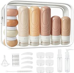 25 stuks reisflessen voor toiletartikelen - perzik — thumbnail 1