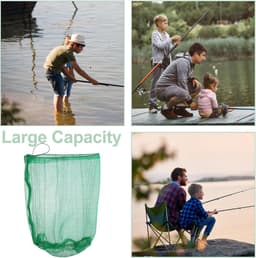 Visnetzakken Set - Draagbare Netten - Outdoor Vissen - Snel Drogen Materiaal - 60x40cm - Groen — thumbnail 5