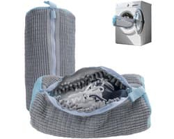Dailygoods - Grijze Herbruikbare Wasmachine Schoenwaszakken met Verborgen Rits - 360° Reinigende Fluas