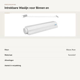 Dailygoods- Waslijn Intrekbaar - Kledingdroogtouw - Wanddroogrek — thumbnail 3