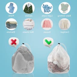 Set van 2 wasnetten met trekkoord voor delicate kleding, ideaal voor wasmachine, sokken en ondergoed — thumbnail 2