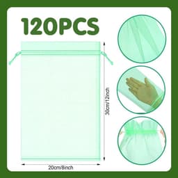 Beschermzakjes Fruit - Netjes voor Druiven - Vogels Buiten Houden - Ademend Materiaal - 120 Stuks - Groen — thumbnail 4
