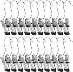 Wasknijpers 26 Stuks - Roestvrij Stalen Klemmen - Antislip Kleerhanger Clips - 360° Draaibare Haak - Duurzaam en Lichtgewicht — thumbnail 1