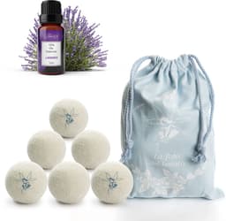 SnelShoppen - Wollen Droger Ballen met Lavendelolie - 6 Stuks voor Knikvrije Was en Haarabsorptie - Eco-vriendelijk, Geurbevochtiger voor Droger en Wa — thumbnail 1