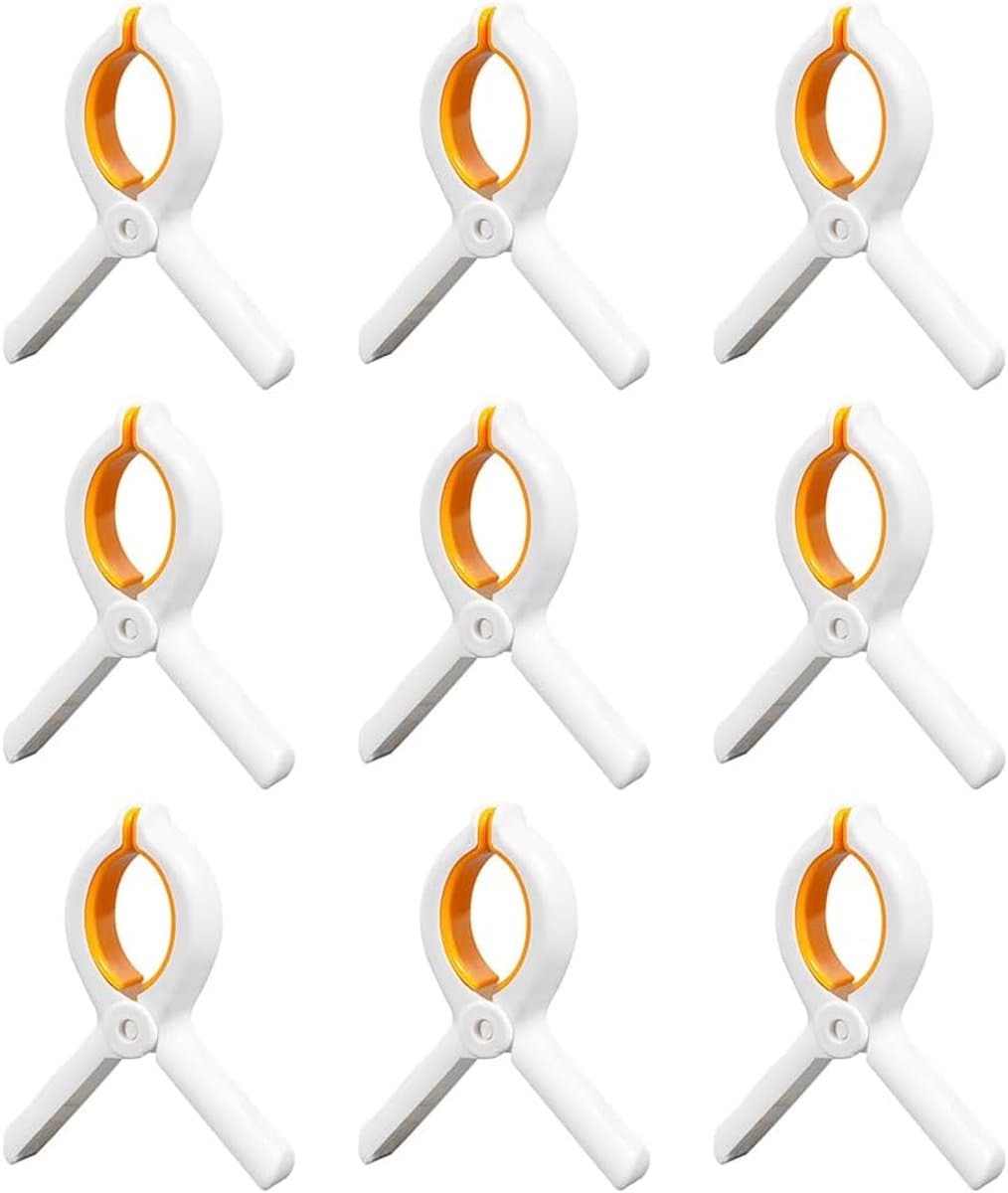 9 stuks antislip handdoekknijpers - zonnebank handdoekknijpers, plastic handdoekclips, grote wasknijpers met sterke grip voor strand, zwembadstoelen, wasgoed, ligstoelen en ligbedden — afbeelding 1