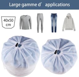 Wasnetten voor Wasmachine, 40 x 50 cm Wasnet met Trekkoord Herbruikbaar Mesh Waszakken Waszak Wasmachine voor Babykleding Beha Ondergoed Sokken Blouse — thumbnail 5