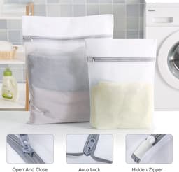 Wäschesack,Set van 10 waszakken voor wasmachines, super duurzaam en slijtvast wasnet, wasnet voor overhemden, mantels, beha's, sokken, pluche dieren enz. — thumbnail 2