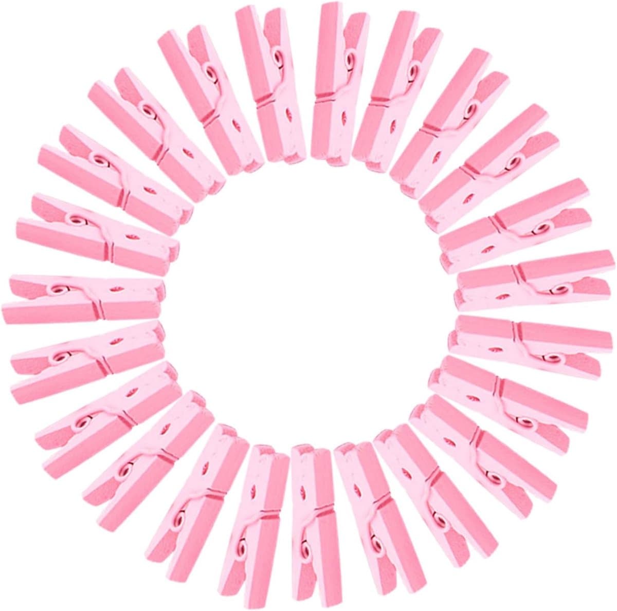 Houten Wasknijpers - Kleine Clips - Foto's Ophangen - Regenboog Kleuren - 100 Stuks - Multicolor — afbeelding 1