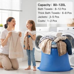 Waszakken voor op reis, waterdichte vuilwaszakken en natte zakken | 80 x 70/60 x 70 cm, 210D Oxford met zilveren coating, ritssluiting en 4 clips, voor natte kleding, camping, sport en camper — thumbnail 5
