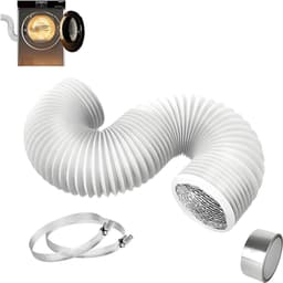 Afvoerslang Flexibel - Afzuigbuis Ventilatie - Lucht Verplaatsen - Vlamvertragende Coating - 100 mm x 25 m - Wit — thumbnail 1