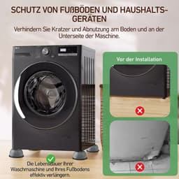 4 Stuks Antivibratie Voeten voor Wasmachine, Slipbestendige Steunen, Geluidsdempers voor Stabiliteit en Levensduur Verlenging — thumbnail 4