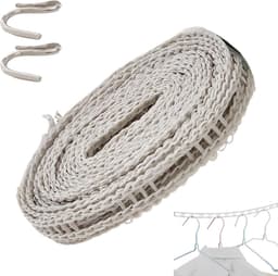 Reis Waslijn - Droogrek Hanger - Kleding Drogen - Winddicht Ontwerp - 500 cm Lengte - Grijs — thumbnail 1