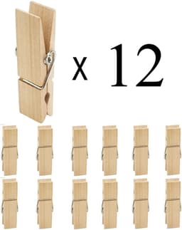 Thijox - 12 Stuks Grote Houten Wasknijpers 7,2 cm - Stevige en Zware Klemmen voor Was, Knutselen, en Decoratie - Natuurlijk Hout - Perfect voor Tuin, — thumbnail 2