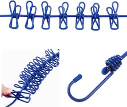 Dailygoods- Waslijn Uittrekbaar - Compact - 1,8 m - 12 Pinnen - Haken - Draagbaar - Ideaal voor Vakantie - Drooglijn — thumbnail 3