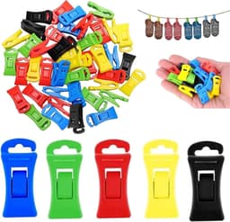 Sokkenclips voor wasmachine en droger - 100 stuks - kleurrijke kunststof - organiseer en bewaar - SnelShoppen — thumbnail 1