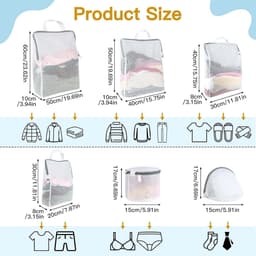 SnelShoppen - Pack van 6 Wasnetten voor Wasmachine, 5 Maten Waszakken met Rits en Handvatten, Herbruikbare Waszak voor Shirts, Jassen, Ondergoed, Baby — thumbnail 2