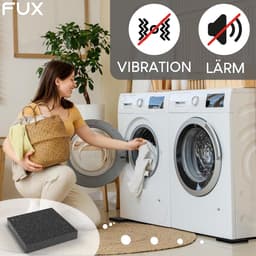 Wasmachine Onderlegger - Anti-Vibratie Mat - Geluid Dempen - Recycled Rubbergranulaat - 4 Stuks 90mm - Zwart — thumbnail 4