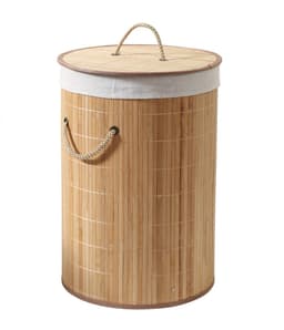 CALICOSY - Ronde bamboe wasmand met meerdere touwgrepen 40x40x50cm — thumbnail 1