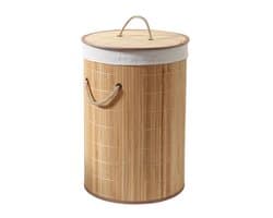 CALICOSY - Ronde bamboe wasmand met meerdere touwgrepen 40x40x50cm