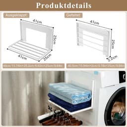Wasmachine-rek opvouwbaar 40 x 25 cm - magnetisch - uittrekbaar - ideaal voor vuile kleding - ShopVlot — thumbnail 4