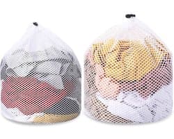 Wasnetjes met ritssluiting - Wit - 30 x 40 cm en 40 x 50 cm - Nylon waszakken voor wasmachine - Bescherming voor kleding