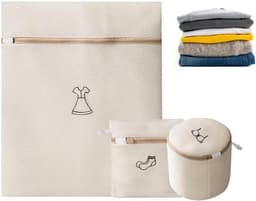 Set van 3 wasnetten voor voorzichtig wassen en opbergen van lingerie, sokken en ondergoed met ritssluiting — thumbnail 1