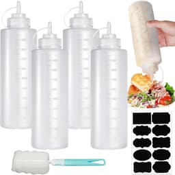 Knijpfles Set - Plastic - 1000ml - Lekvrij - Voor Ketchup en Sauzen — thumbnail 1