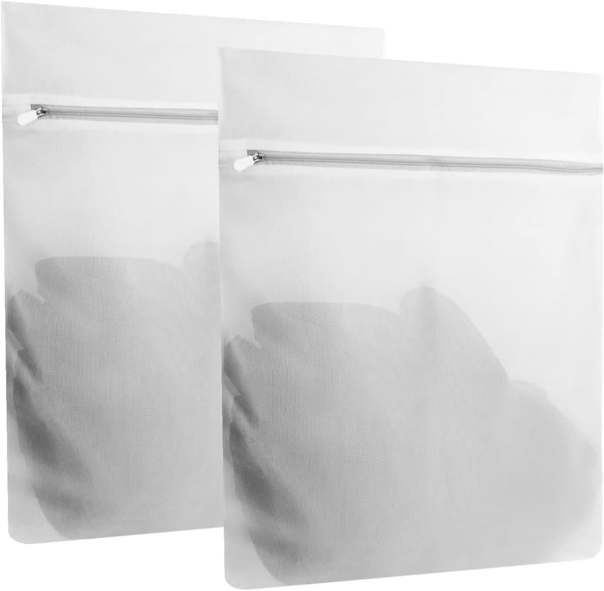 Waszak 2 x wasnetten 30 x 25 cm - fijnmazig - met rits - beschermt delicate kleding - SnelShoppen — afbeelding 1