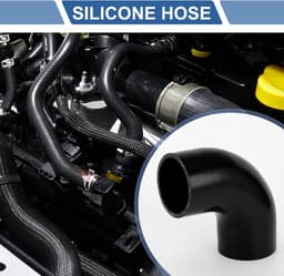 SnelShoppen - 60mm Siliconen Slang 90° met Klemmen - Universele Koel Slang voor Auto - Zwart - 90mm Lengte - Hoge Temperatuur Weerstand — thumbnail 5