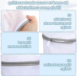 Set van 2 wasnetten voor lingerie, sokken en ondergoed - ronde waszak met rits voor veilig wassen en reizen — thumbnail 5