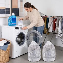 Set van 3 Kleine Wasnetjes voor Delicate Kleding met Trekkoord - Duurzame Waszakken voor Ondergoed, Sokken en Babykleding - Ideaal voor de Wasmachine en Reizen 30x40 cm — thumbnail 5