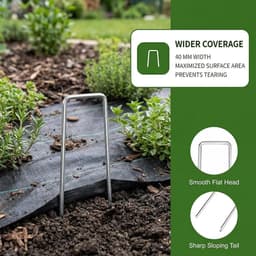 Grondankers 50 stuks - 150 mm x 40 mm - Gegalvaniseerd en roestvrij - Ideaal voor tuin en tent - ShopVlot — thumbnail 3