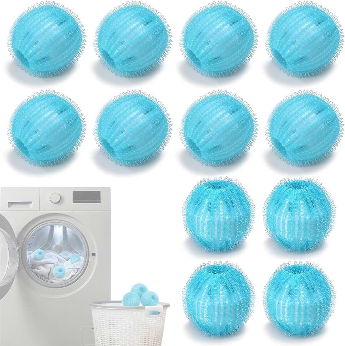 Set van 12 herbruikbare pluisballen voor wasmachine, anti-haren voor katten en honden, effectieve accessoires voor het verwijderen van dierenharen in de wasmachine — afbeelding 1