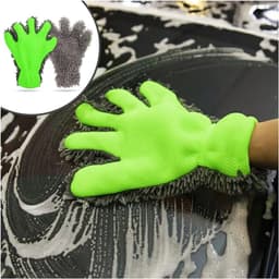 2 Stks Autowas Handschoenen Vinger, Washandschoen Microvezel Auto, Autowashandschoen Reinigingshandschoenen Ultra Lage Wrijving Wasdoek Voor Auto Wielen Reiniging & Huishoudelijke Reiniging — thumbnail 1