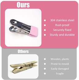 Dailygoods- Wasknijpers 50 Stuks - Roestvrij Stalen Klemmen - Antislip Metalen Wasknijpers - Kleine Klemmen voor Kleding - Corrosiebestendig - 2,5 × 5,5 cm — thumbnail 2