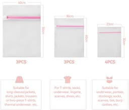 Dailygoods - 10 Stuks Wasnet Voor Wasmachine, Waszak Wasmachine Wasnet Grote Mesh Waszak Voor Shirts Bh's Sokken Schoenen Truien Babykleding (3 Maten) — thumbnail 2