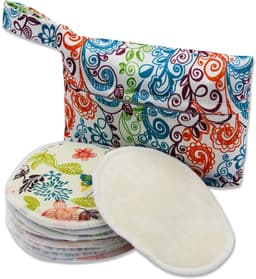 Dailygoods - PINOWU Voedingspads - 10 wasbare pads + natte tas + waszak, borstvoeding tepelkussentjes (groot 11,9 cm) — thumbnail 3