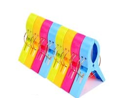 Dailygoods- Handdoekklemmen 8 stuks - Windbestendige Klemmen - Antislip Clips - Kunststof Wasknijpers - Sterke Klemkracht - Gekleurde Klemmen