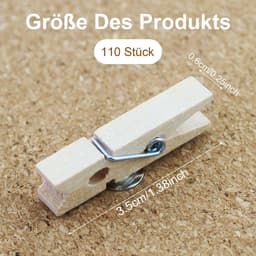 Dailygoods- Houten Knijpers 110 Stuks - Duurzaam - Houten Klemmen - Mini Knijpers - Herbruikbaar - Eenvoudig te Bevestigen - Wasknijpers — thumbnail 3