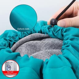 Dailygoods- Waszak Set van 2 - Opvouwbare Waszakken - 61 x 91 cm - Grijze/Bluwe Waszak - Hoogwaardige Oxford Stof - Met Trekkoord - Wasmand — thumbnail 2