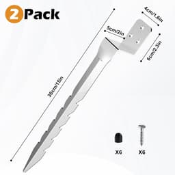 SnelShoppen - Set van 2 Impact Sleeves voor Hamer, Ondersteuningsbuis L-vorm, Gemaakt van Ghot-dip Gegalvaniseerd Staal, Grondanker voor Houten Palen — thumbnail 5