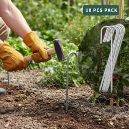 SnelShoppen - Pack van 10 Grote Tuinpinnen, Grondankers van Gegalvaniseerd Staal, Sterke Tentpennen voor Tenten, Partytenten, Tuinhuizen, Trampolines, — thumbnail 4