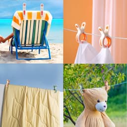 Grote Kledingknijpers voor Handdoeken en Strandstoelen - 10 Stuks Winddichte Kledingclips voor Buitengebruik en Touwtjes — thumbnail 4