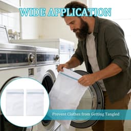 Grote Wasnetten 60 x 80 cm, Duurzame Waszak met Rits voor Kleding, Fleece en Bedlinnen, Ideaal voor de Wasmachine — thumbnail 3