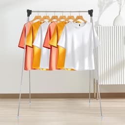 Vouwbare en Uittrekbare Kledingstandaard voor Thuis en Camping - Lichtgewicht, Stabiele Droogrek voor Kleding en Wasgoed — thumbnail 4