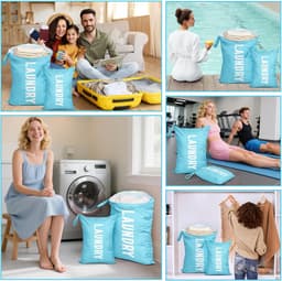 SnelShoppen - 2Pcs Grote & Kleine Reiswaszak - Waterdichte Waszak met Handvatten voor Camping, Reizen, Sport en Thuisgebruik — thumbnail 3