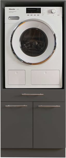 Wasmachinekast Laundreezy | 68 X 68 X 162 Cm | Antraciet - Emob - Wasmachine Ombouw - Zwart - MDF — thumbnail 2