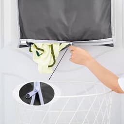 Hangende wasmand voor camping en reizen, multifunctionele waszak voor slaapkamers en studentenkamers, grijs — thumbnail 4