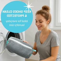 Robuuste Waszak voor Schoenen 39 x 19 cm - Herbruikbare Waszak met Rits voor 360° Reiniging van Sneakers en Sportschoenen in Grijs — thumbnail 2
